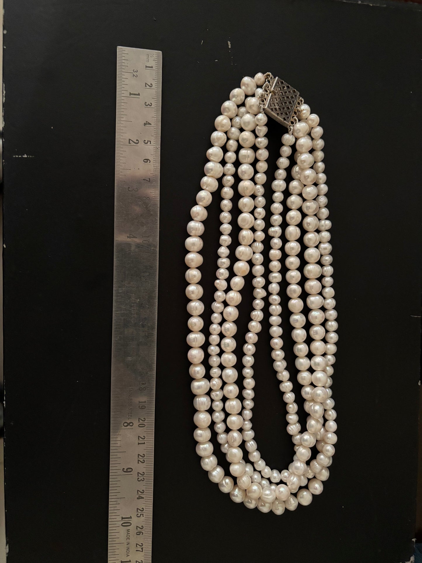 Four Layer Fresh Water Pears Necklaces