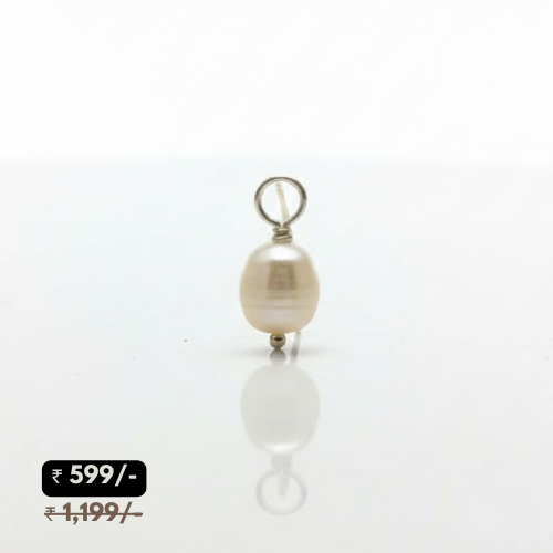 SuneetKala Silver-Toned Fresh water Pearl Dangle