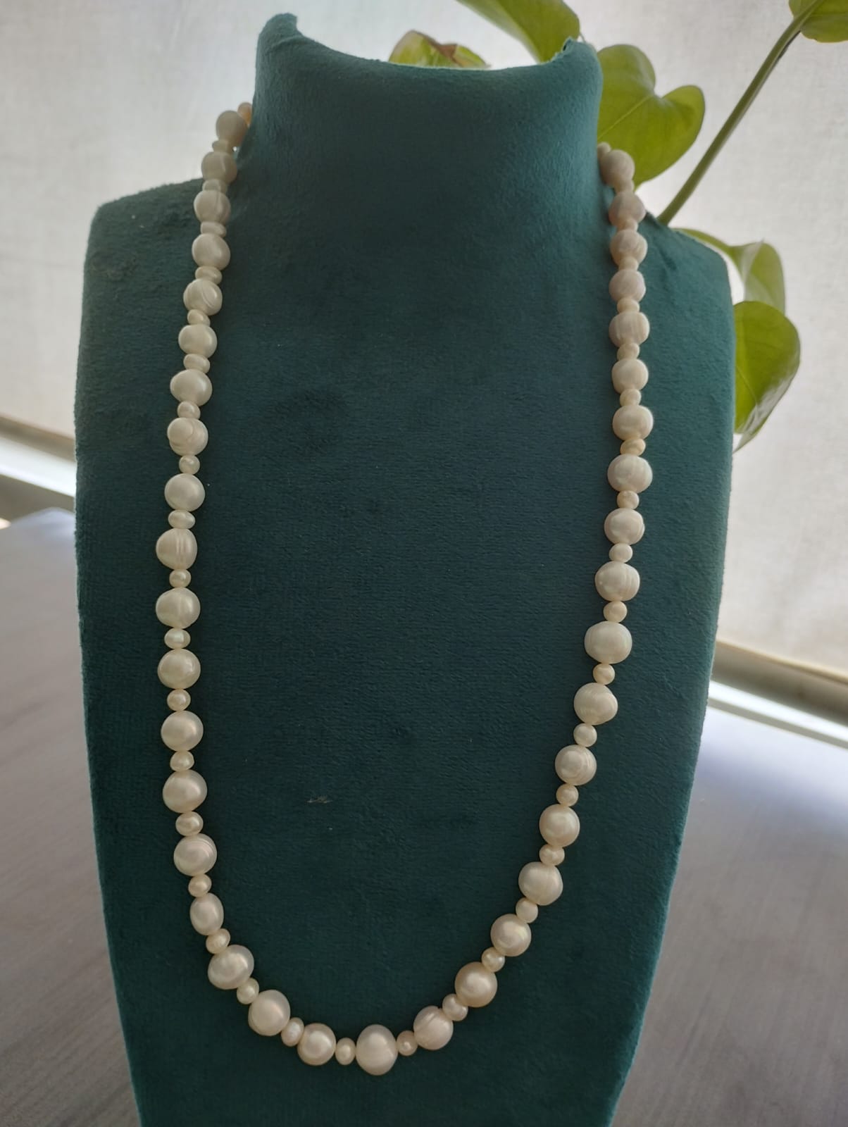 Fresh Water Pearls Necklace - 10 mm and 5 mm Alternate