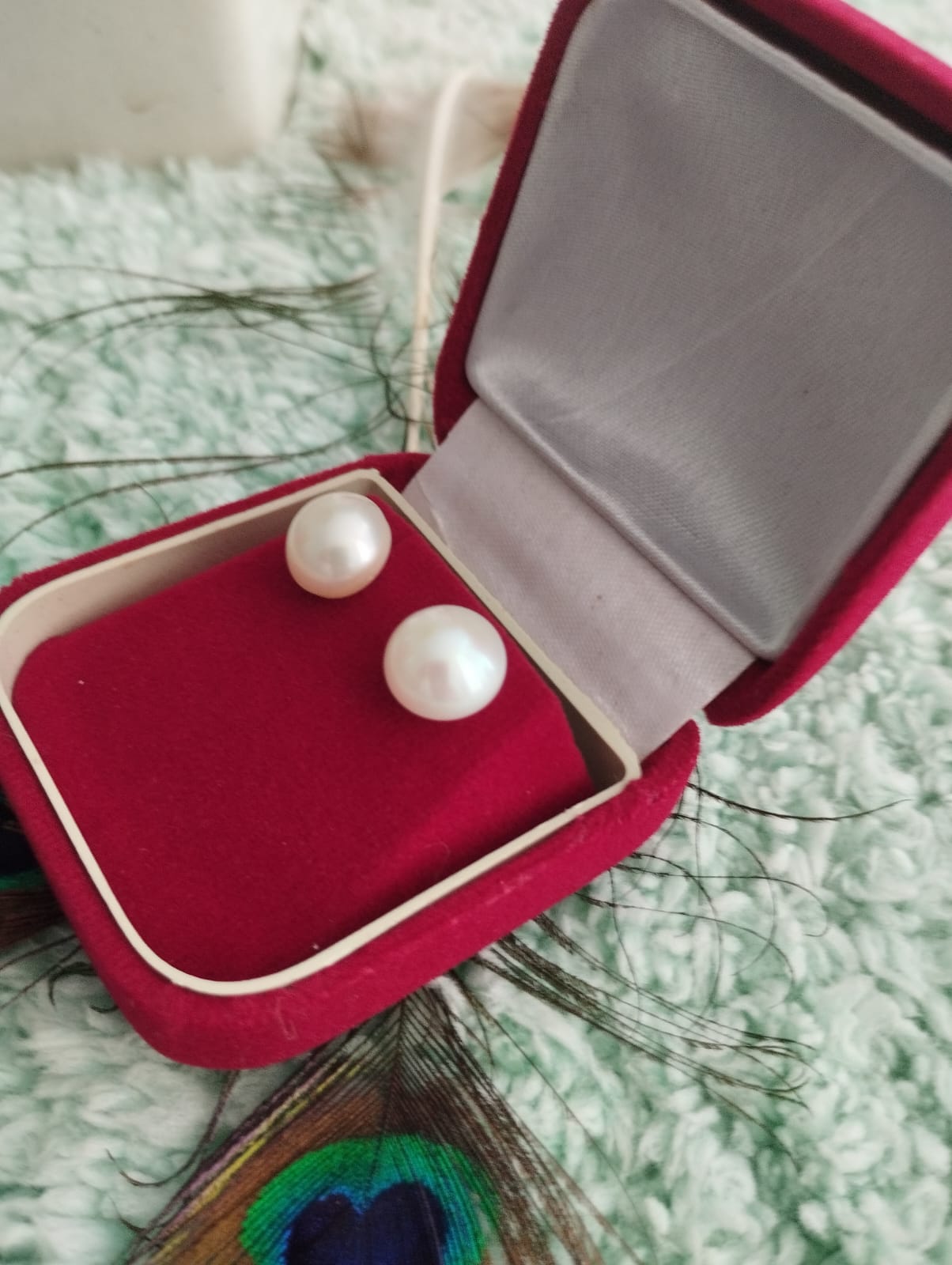 Fresh Water Pearl Eat Studs - 12 mm Diameter Pearls