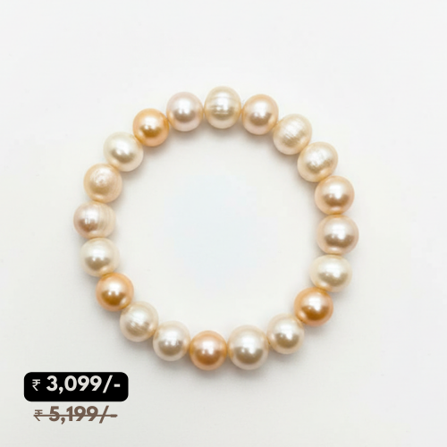 Gray and Golden Freshwater Pearl Bracelet