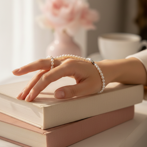 Timeless Freshwater Pearl Hand Harness Chain