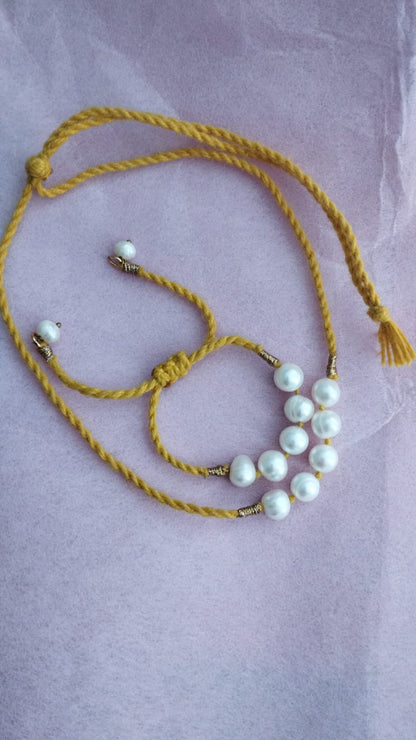 Fresh Water Pearls Necklace and Bracelet Set for Small Kids