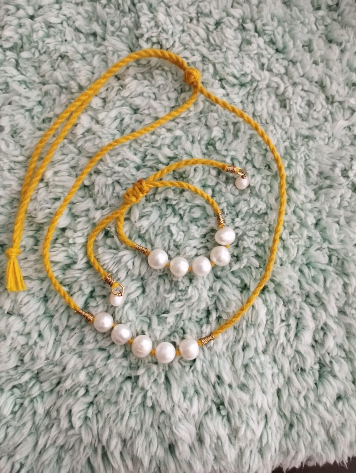 Fresh Water Pearls Necklace and Bracelet Set for Small Kids