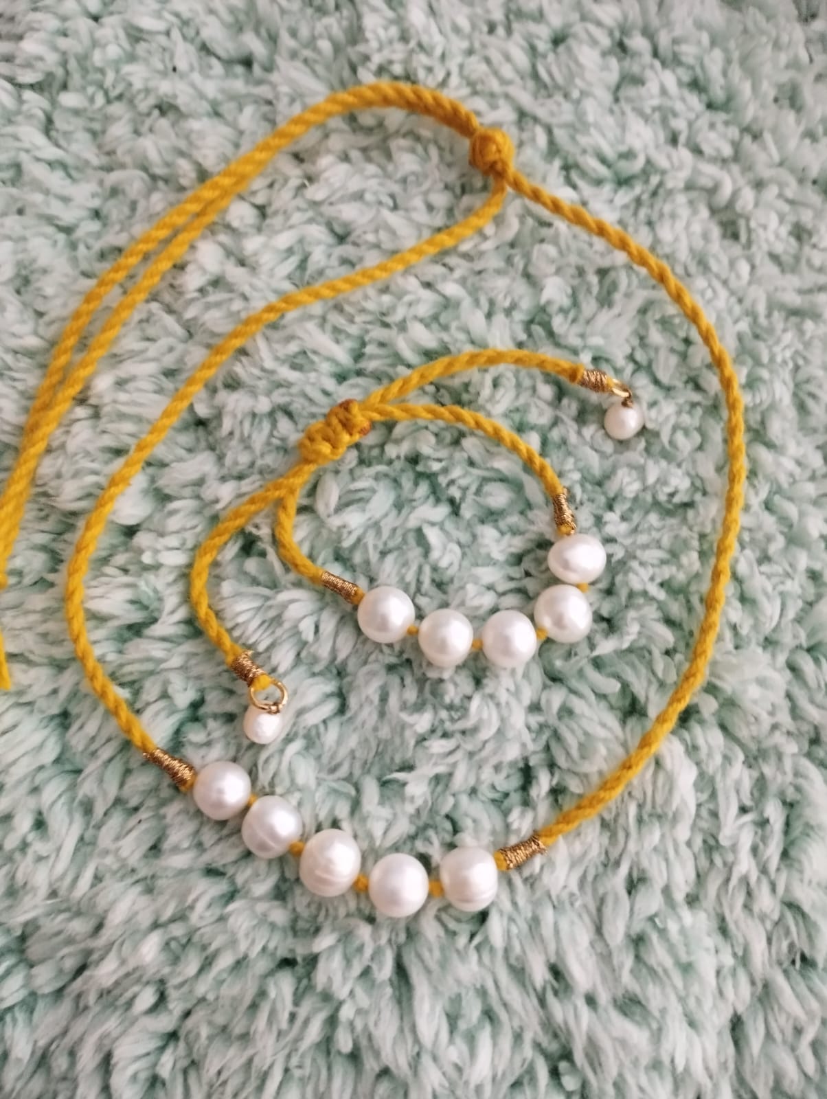 Fresh Water Pearls Necklace and Bracelet Set for Small Kids