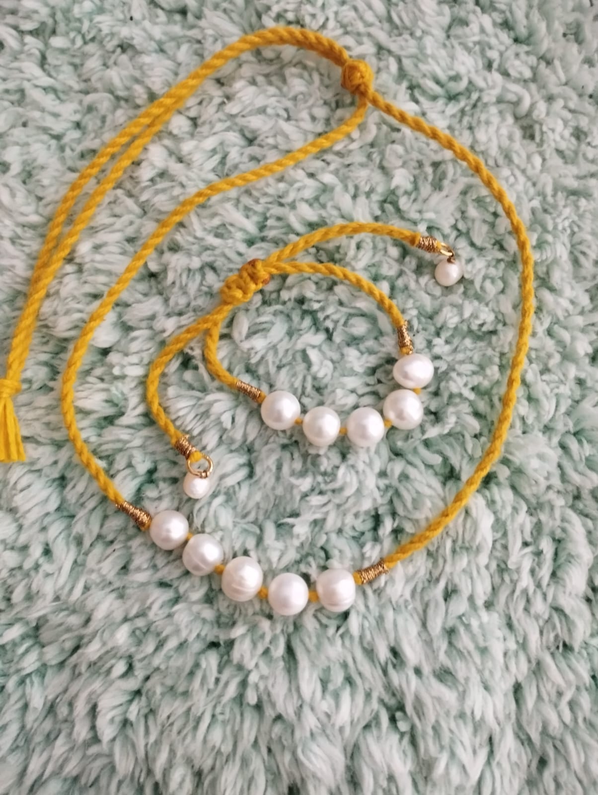 Fresh Water Pearls Necklace and Bracelet Set for Small Kids