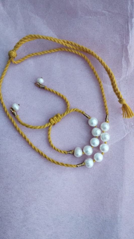 Fresh Water Pearls Necklace and Bracelet Set for Small Kids