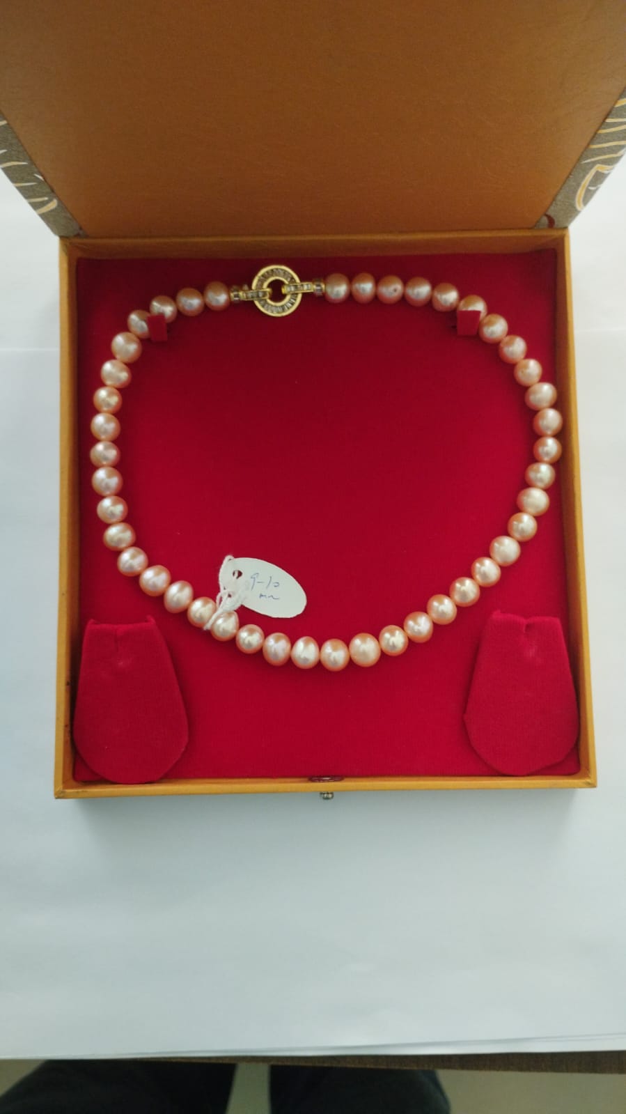 Fresh Water Pearls Necklace 9 mm Peach Colour Fresh Water Pearls