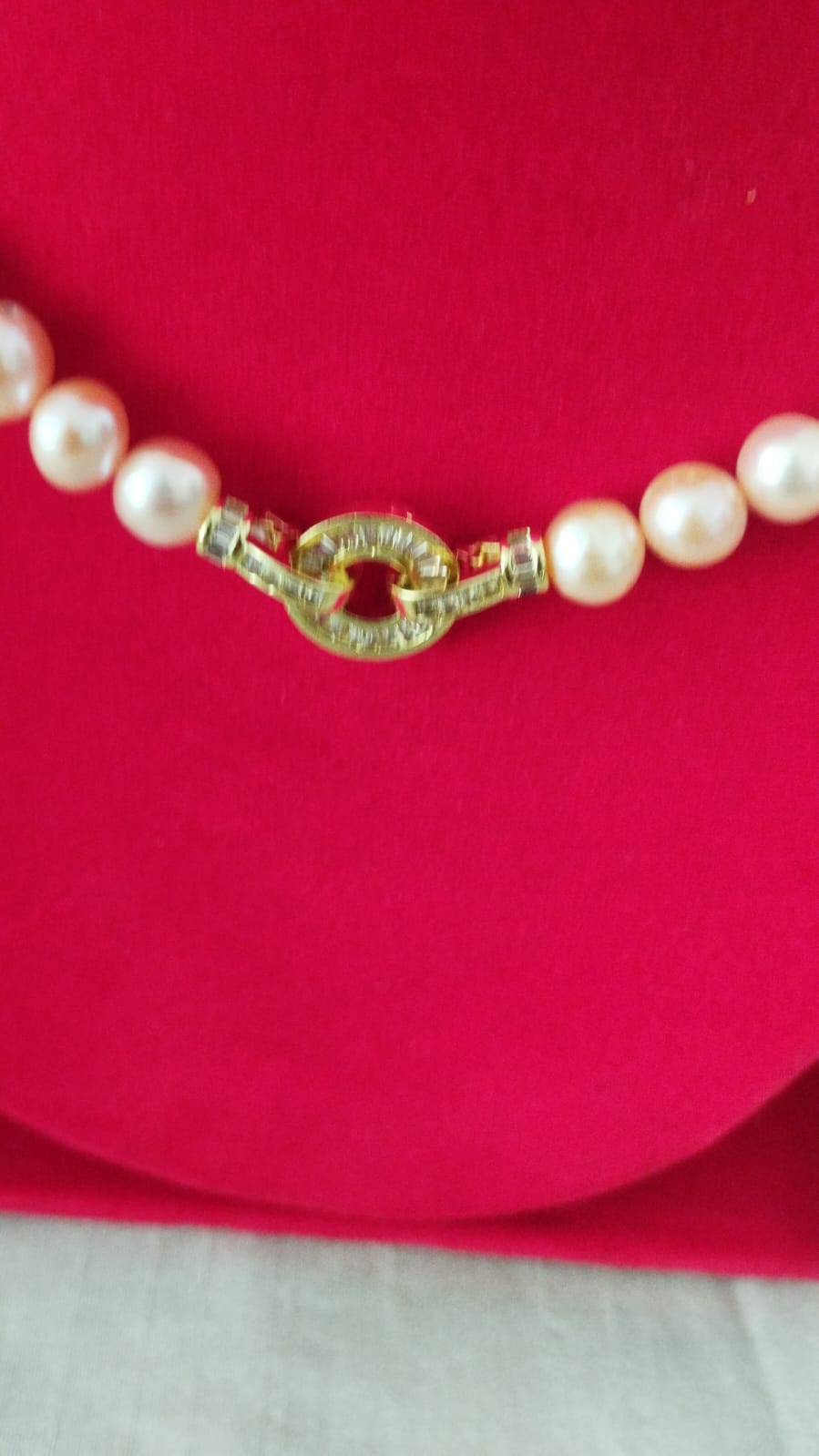 Fresh Water Pearls Necklace 9 mm Peach Colour Fresh Water Pearls