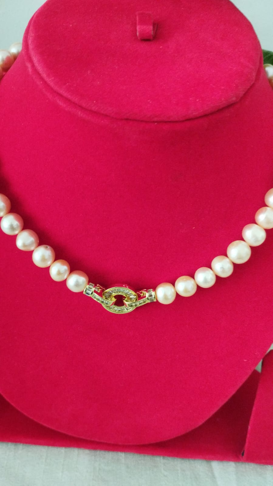 Fresh Water Pearls Necklace 9 mm Peach Colour Fresh Water Pearls