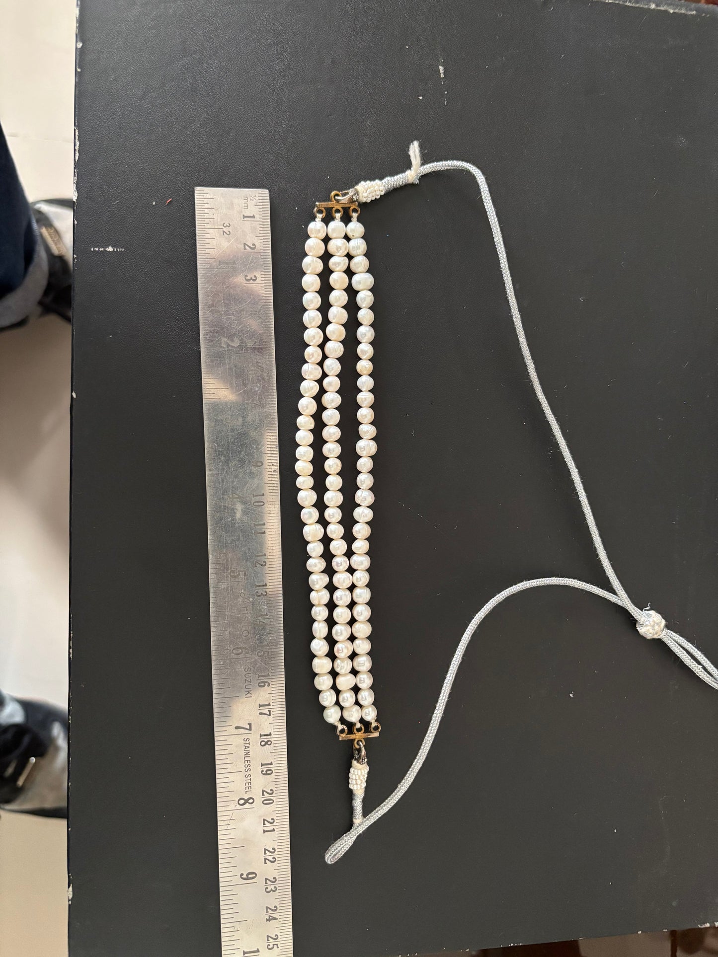 8mm-8mm-8mm Three Layer Choker Necklaces