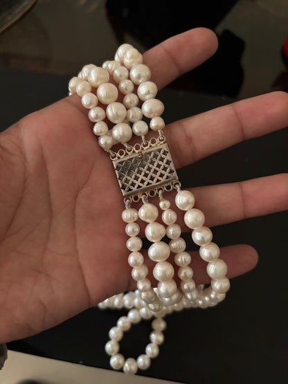 Four Layer Fresh Water Pears Necklaces