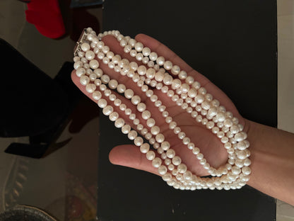 Four Layer Fresh Water Pears Necklaces