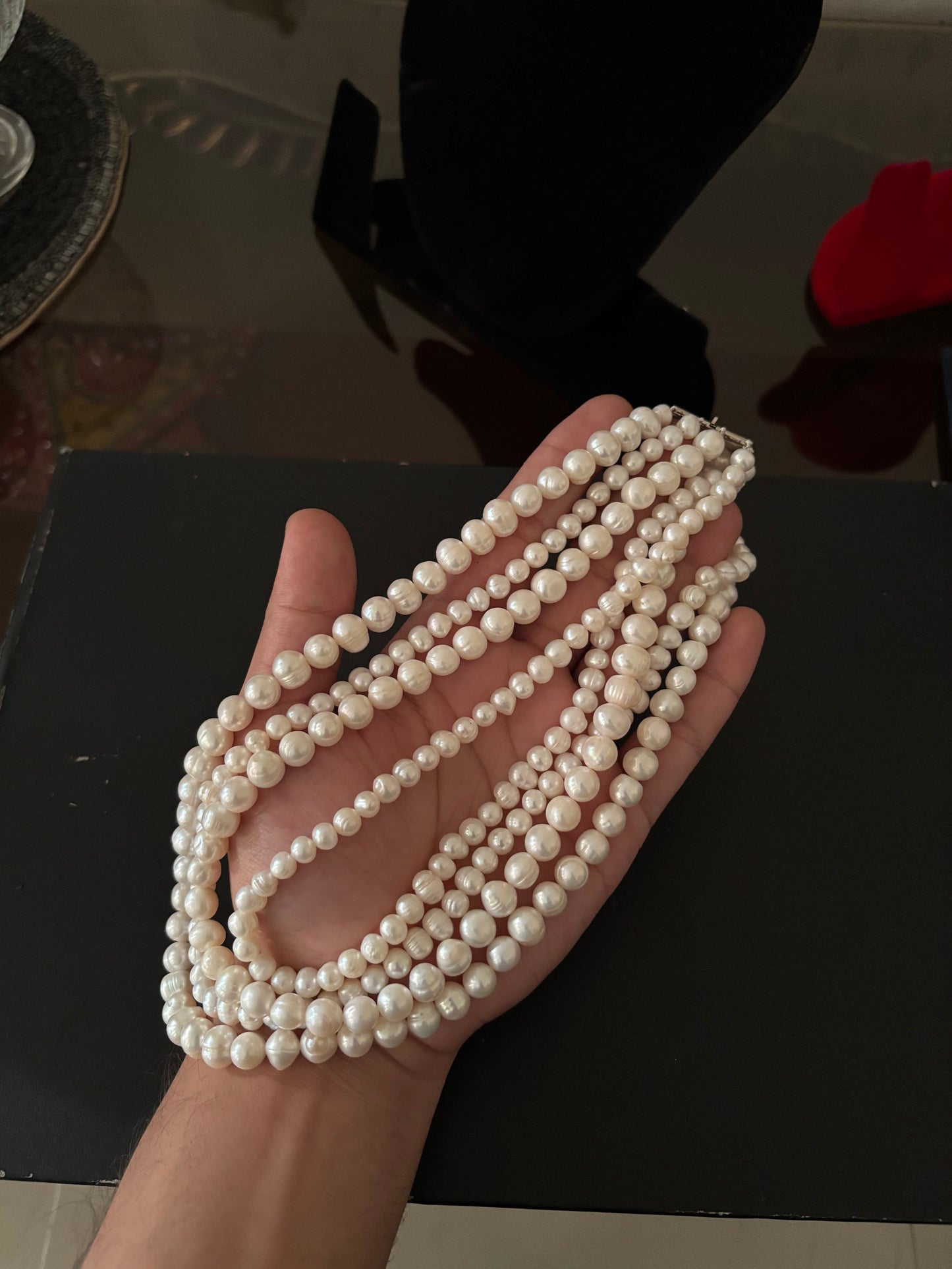 Four Layer Fresh Water Pears Necklaces