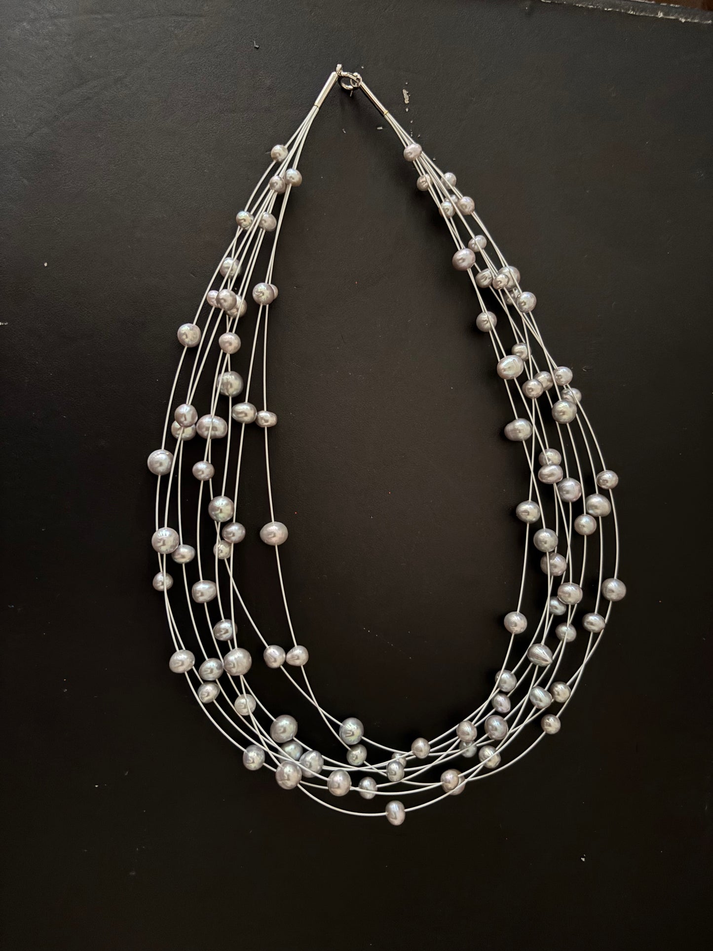 Multi Layer Scattered Pearl Necklaces - 8 mm Pearls