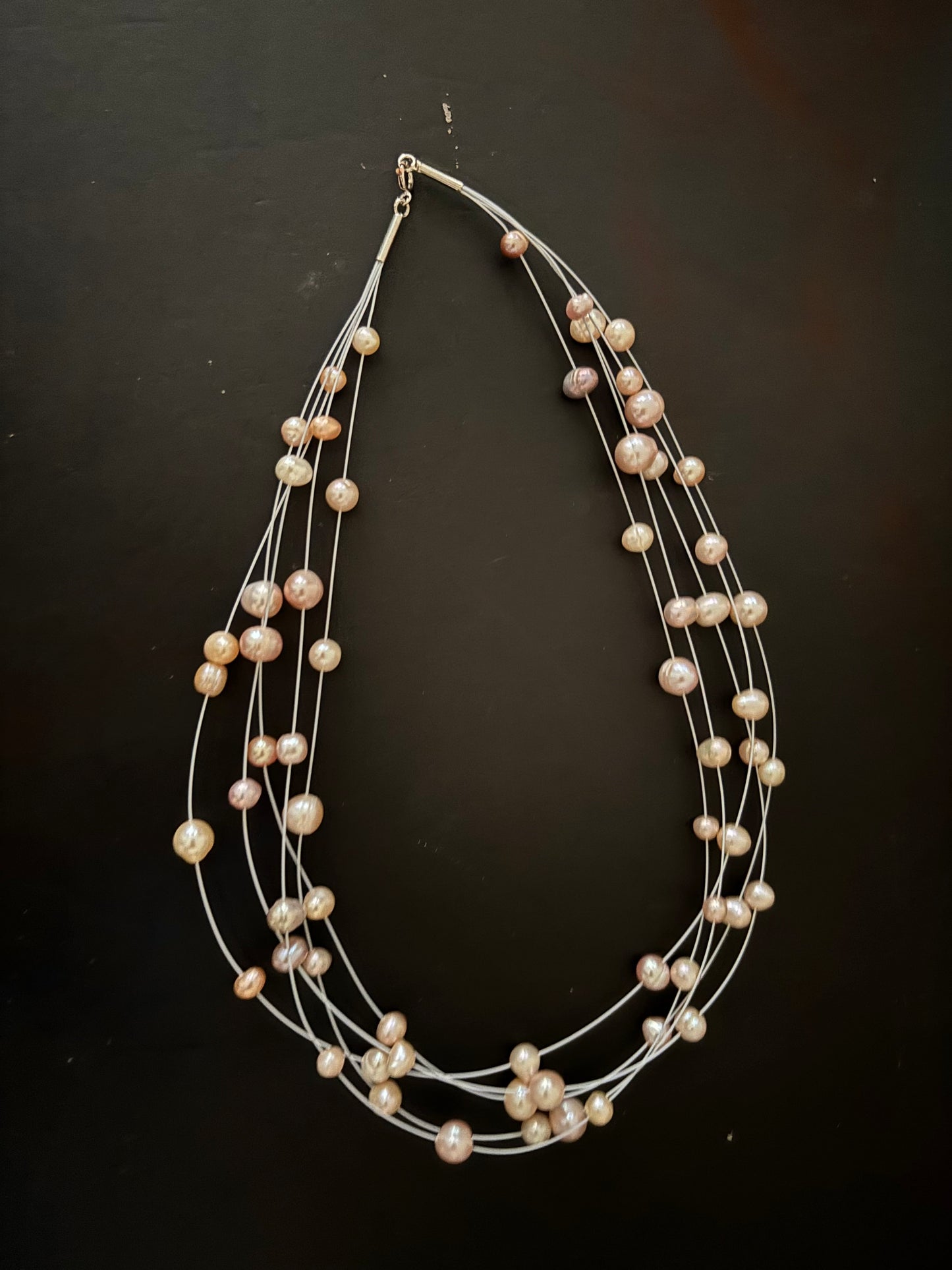 Multi Layer Scattered Pearl Necklaces - 8 mm Pearls