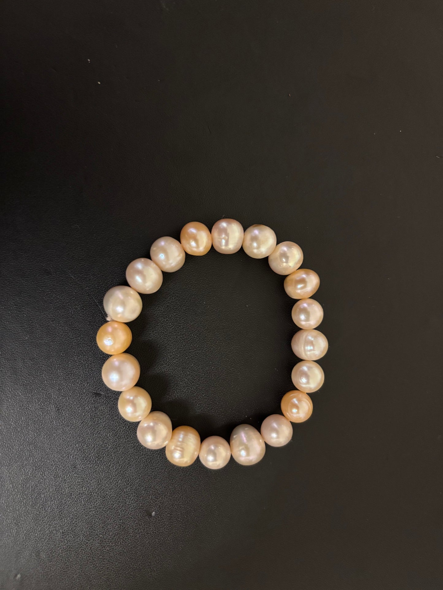 Gray and Golden Freshwater Pearl Bracelet