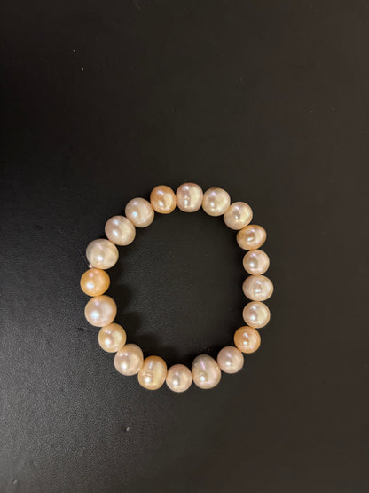 Gray and Golden Freshwater Pearl Bracelet