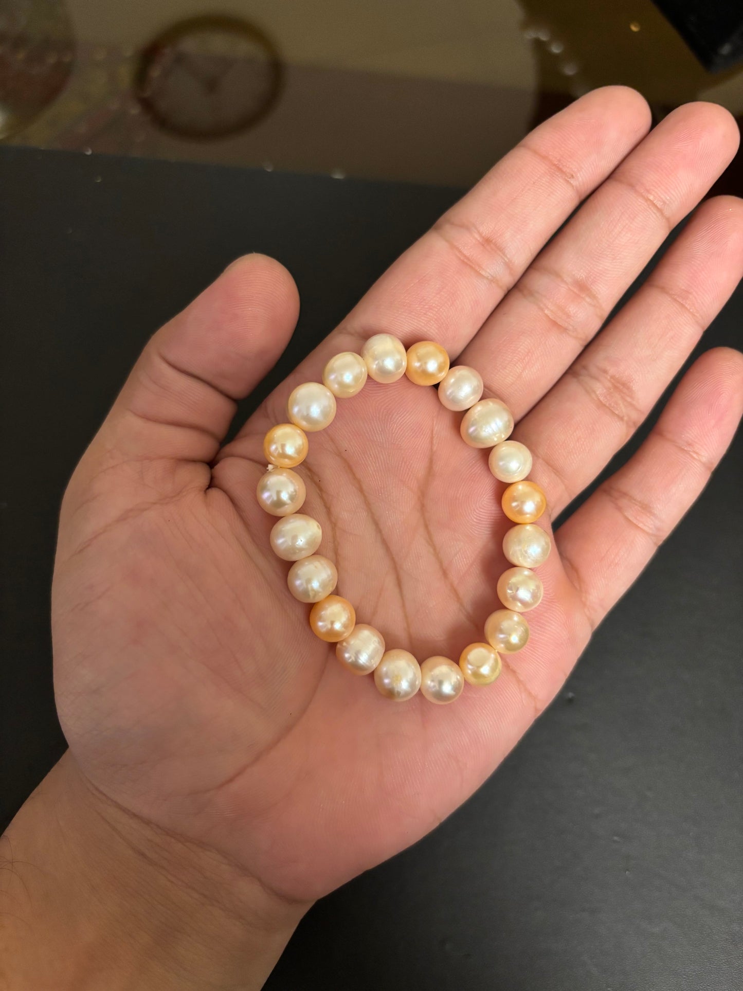 Gray and Golden Freshwater Pearl Bracelet