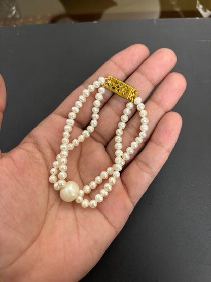 Double Layer Bracelets (Wrists)-7mm and 12mm Pearls