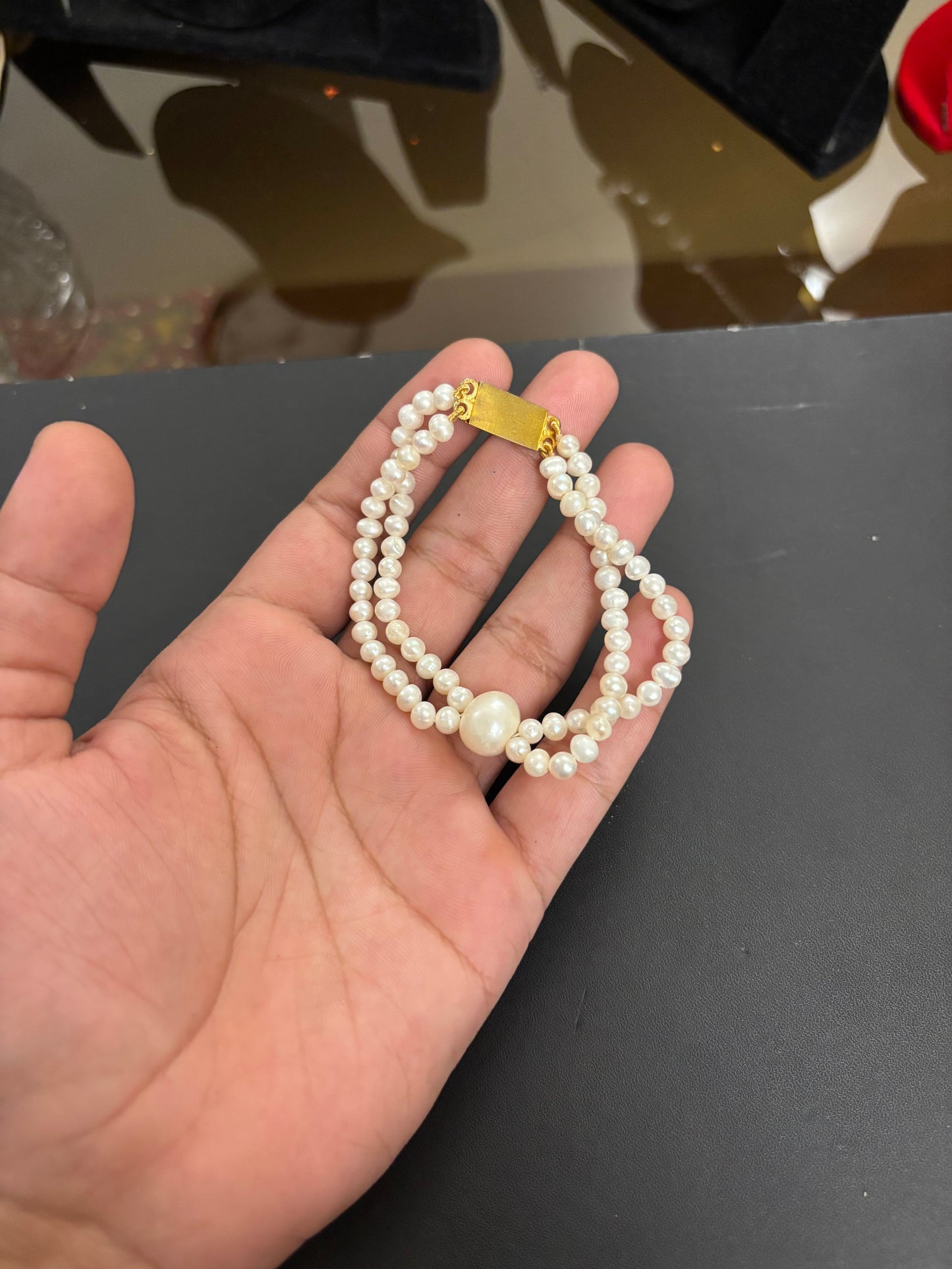 Double Layer Bracelets (Wrists)-7mm and 12mm Pearls