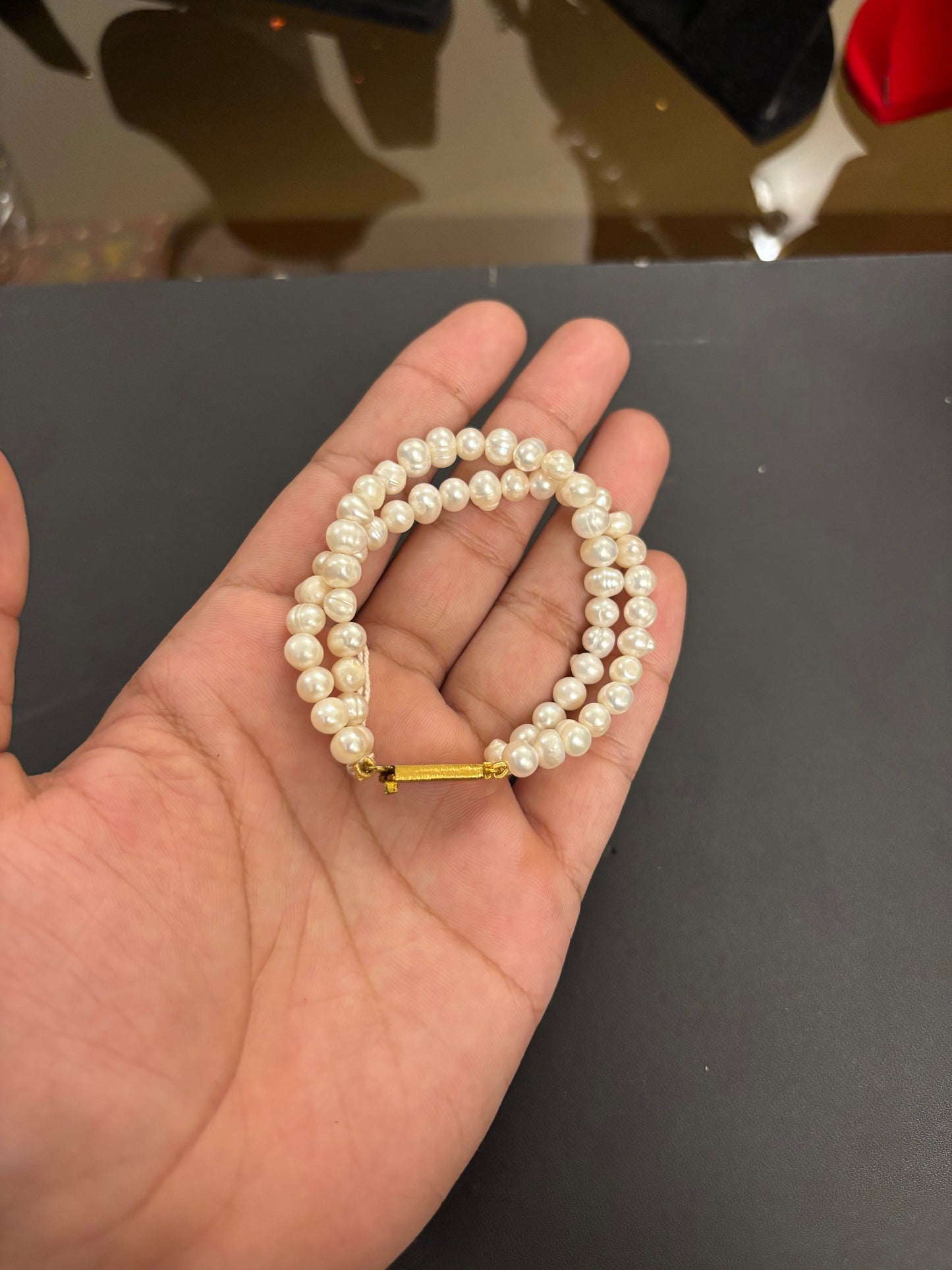 Double Layer Bracelets (Wrist Bands) - 7 mm Pearls