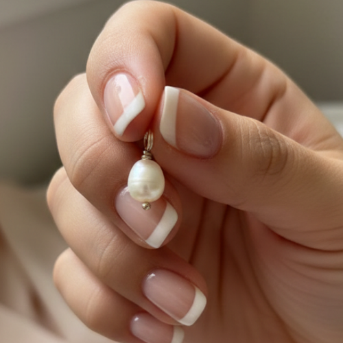 SuneetKala Silver-Toned Fresh water Pearl Dangle