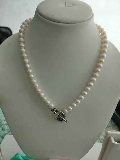 Fresh Water Pearls Necklace 7-7.5 mm White Pearls