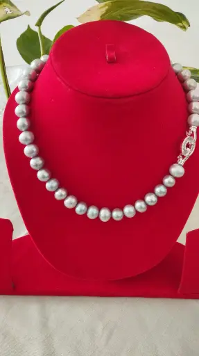 10 mm Grey Color Fresh Water Pearls Necklace