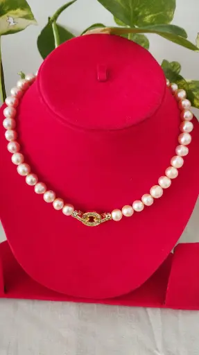 10 mm Peach Fresh Water Pearls Necklace